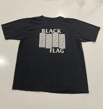 Vintage 1985 BLACK FLAG Punk Rock Band Print T Shirt Mens Large