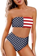 Women's Removable Strap Wrap Pad Cheeky High Waist Bikini Set Swimsuit Size XL