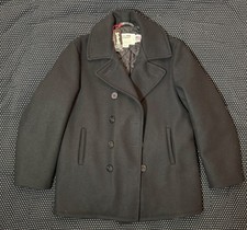 Schott NYC  740N Navy Wool Pea Coat Jacket si...