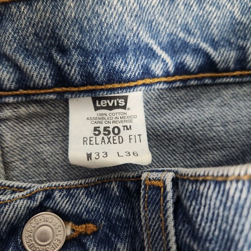 Levis 550 Red Tab VTG 80s Jeans New Men 33x36 Blue Medium Wash Faded Relaxed Fit - Picture 4 of 8