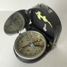 Vtg ORIGINAL BEZARD military COMPASS by LUFFT Germany METAL body LEATHER CASE