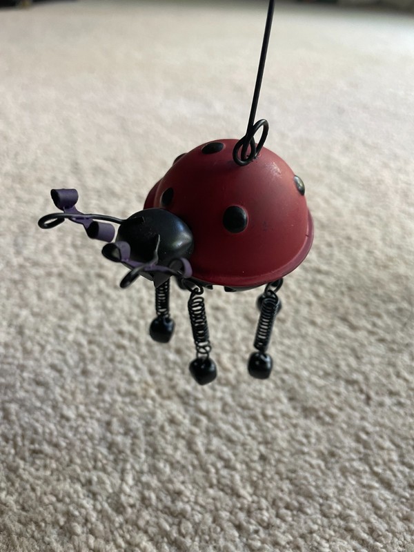 Metal Ladybug Bell Christmas Ornament