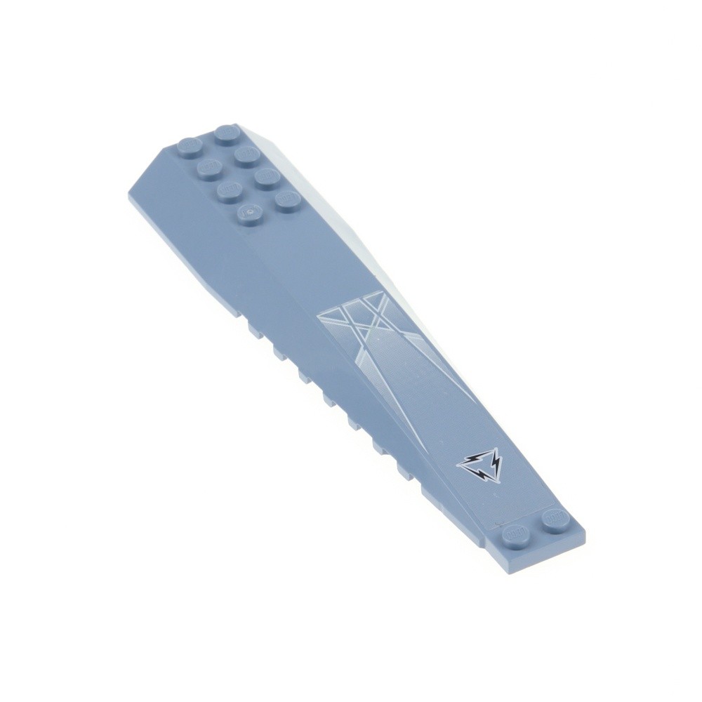 1X Lego Wedge Wing Plate 16X4X1 Sand Blue Sticker Type2 Sloped 4743 45301PB009