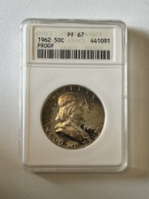 1962 Franklin Silver Half Dollar PF 67 Toned