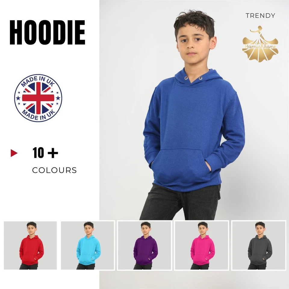 HAMISHKANE Kids Hoodie Fleece Jumper Girls Boys Hooded Pullover Unisex Warm Sweatshirt Top