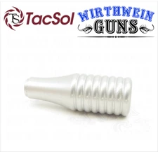 EntirelyCrimson Ribbed Charging Handle for TacSol X-Ring Silver