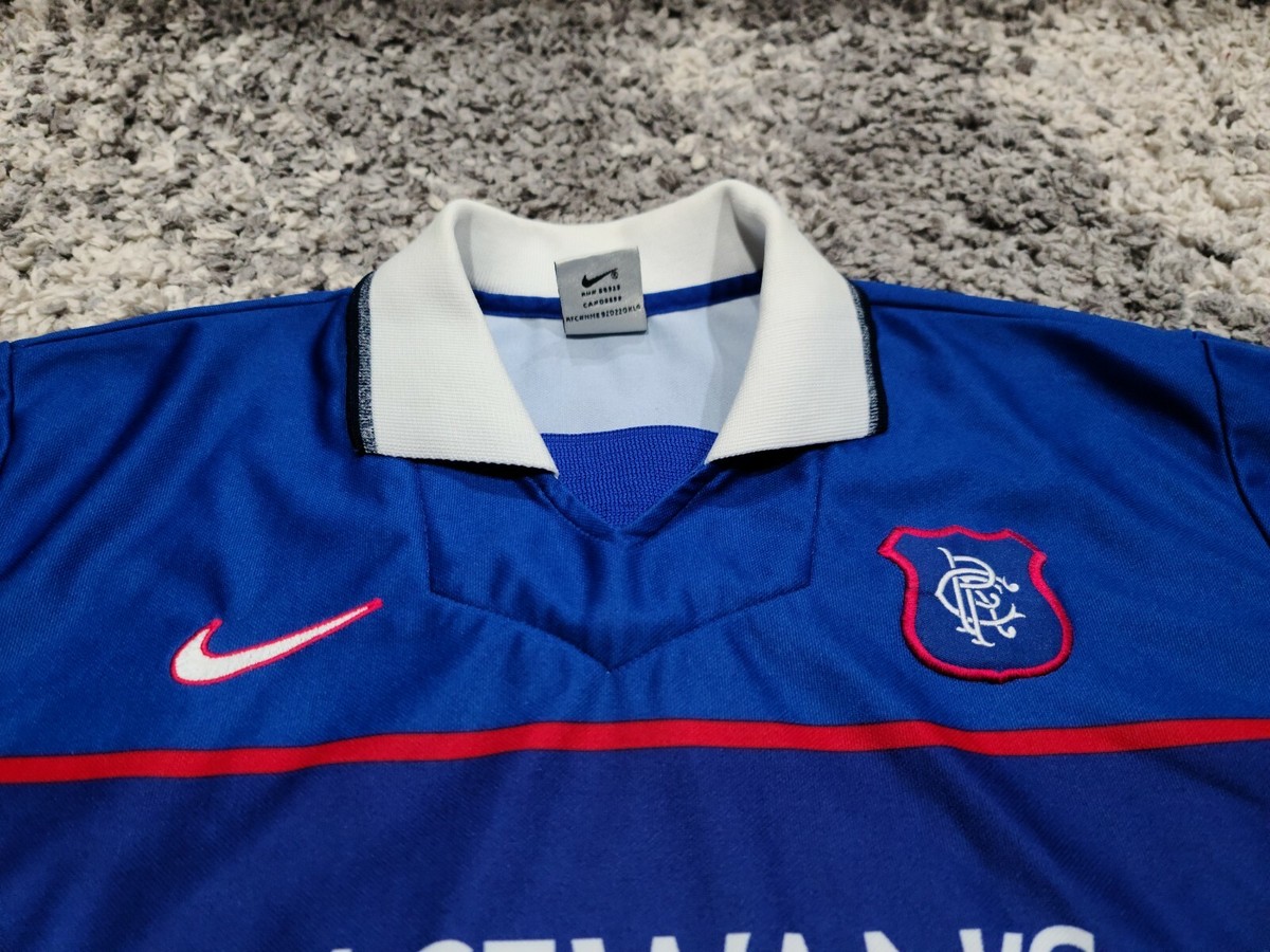 レンジャース　1999　ユニフォーム　M　NIKE　ナイキ　ブルー　ビンテージ Vintage Nike 1997-1999 Glasgow Rangers F.C Soccer Jersey