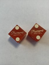 RECUERDO DE VIAJE FREMONT HOTEL & CASINO VINTAGE DADOS DE MESA ROJOS CENTRO DE LAS VEGAS