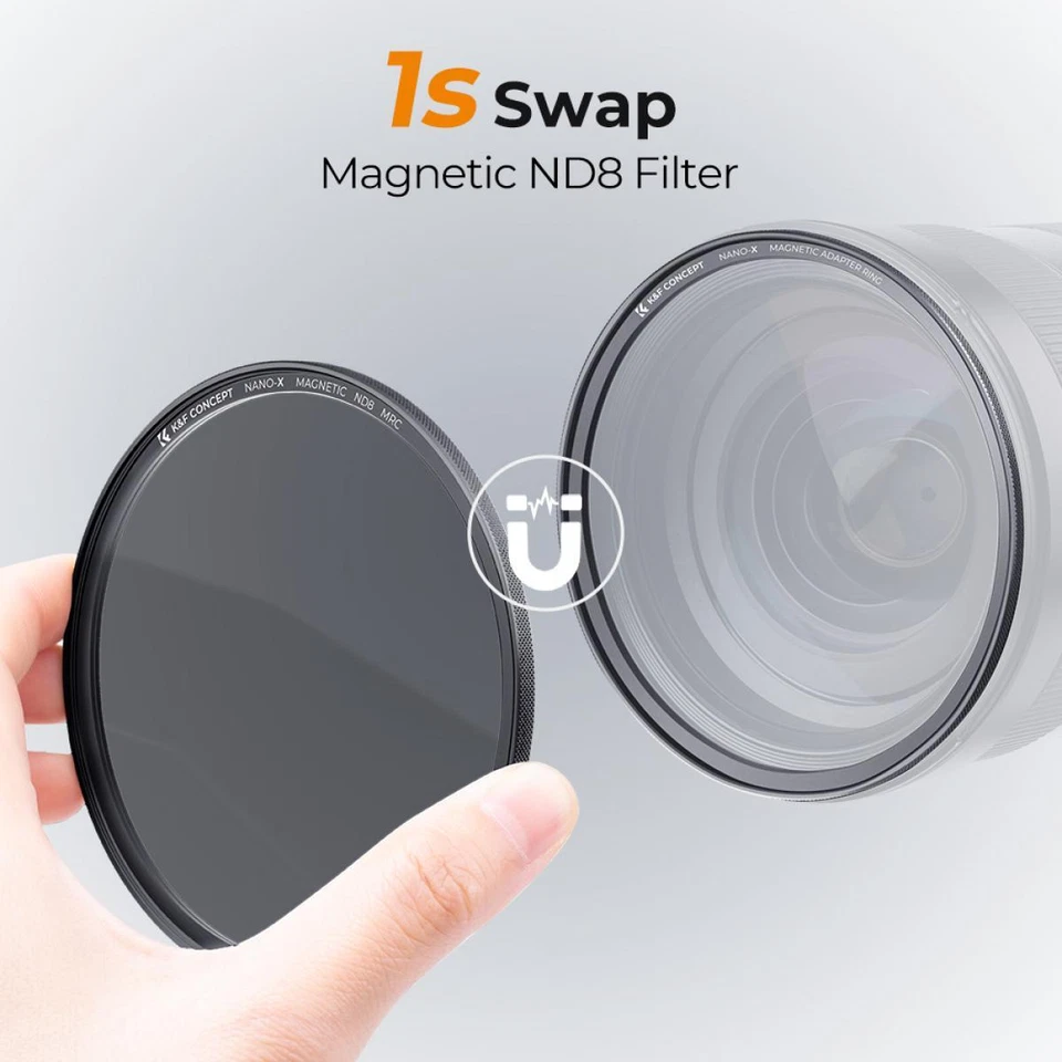 K&F Concept 3in1 ND8 Magnetic Lens Filter Nano-X HD 49/52/55/58/62/67/72/77/82mm - Image 2 of 4