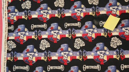 Tela de música rock n' roll Gratefuldead calavera rosas julio - Imagen 6 de 7