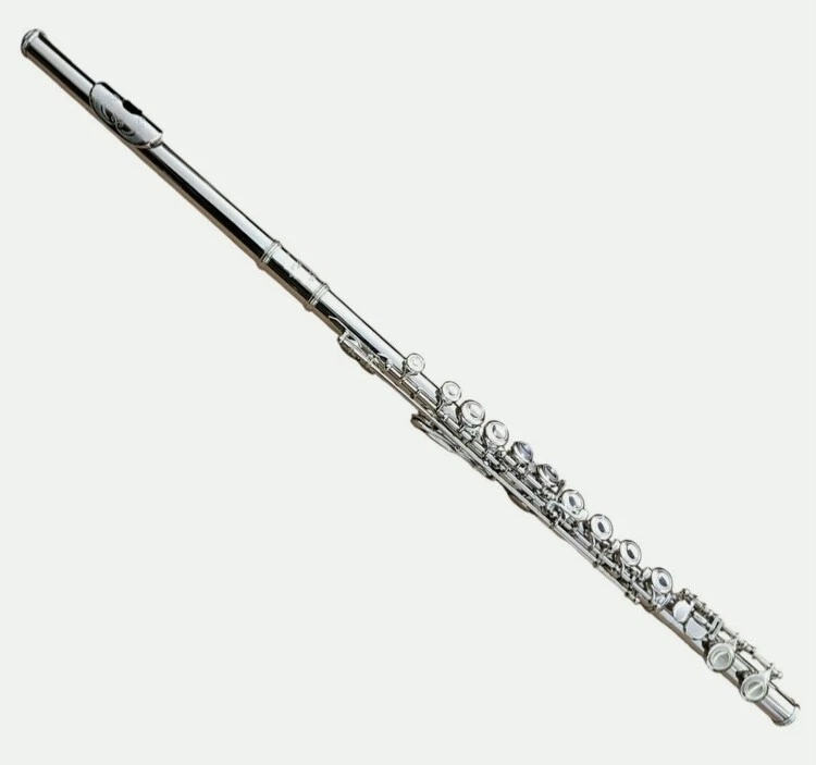 Flauta de concierto de plata intermedia/estudiante banda de marcha profesional - llave de do, caja abierta Foto 2 de 4