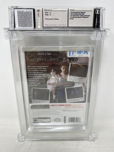 2009 Nintendo Wii Resident Evil Archives R.E. Zero Graded WATA 9.4 Sealed A+ - Picture 4 of 9