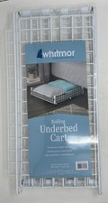 New Whitmor Rolling Underbed Storage Cart White Wire 24.8" x 25.25 x 6.5" Sealed