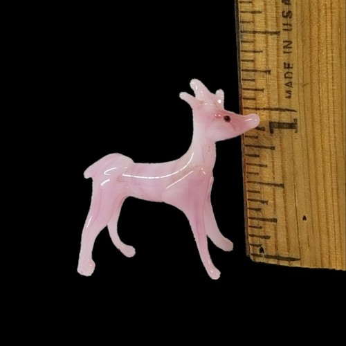 Vintage Art Glass Animal Figurine DEER Hand Blown Japan Pink Fawn Small Tiny - Picture 10 of 10