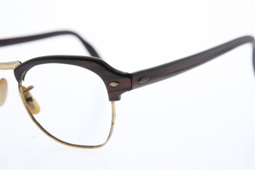 Rare VTG B&L RayBan 1/10 12k GF Wood Grain Sunglasses FRAMES ONLY Clubmaster - Picture 3 of 9