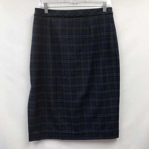 Banana Republic Womens Size 6 Midi Skirt Plaid Blue Green - Picture 5 of 7