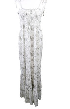 New BOHOME COLLECTION Womens Large Dress White Smocked Maxi Bohemian Romantic