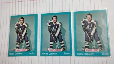 1973-74 Topps Norm Ullman Toronto Maple Leafs #148 Lot of 3