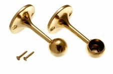 2 X Towel Rail End Rod Support Brackets 19mm Brass Plated Eb Onestopdiy New