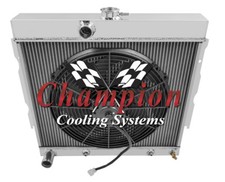 2 Row Aar Champion Radiator 2216 Fan-1965-1966 Plymouth Valiant Signet V8 Eng