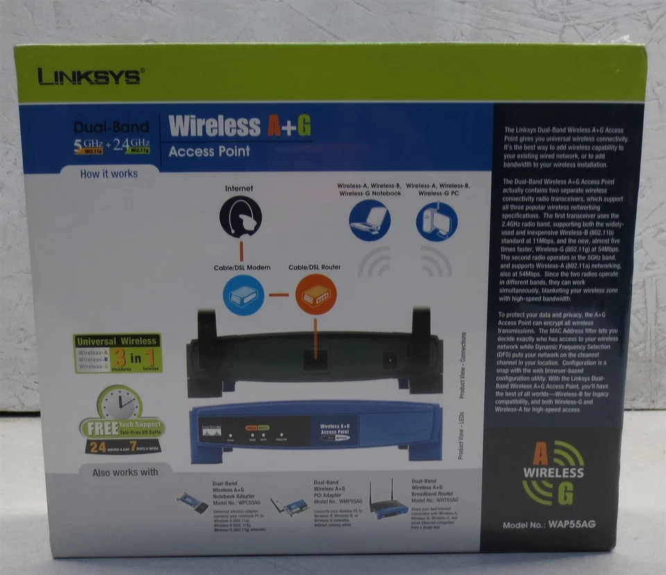 LINKSYS DUAL BAND WIRELESS A+G ACCESS POINT WAP55AG - Image 4 of 4