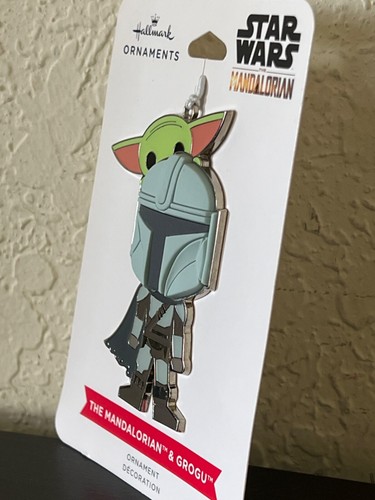 Hallmark Star Wars The Mandalorian and Grogu Metal Christmas Ornament New w Card - 第 3/5 張圖片