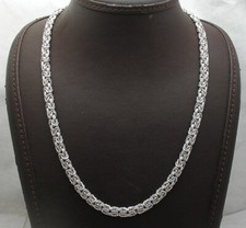 Anti-Tarnish Domed Byzantine Chain Necklace Real Sterling Silver QVC 18