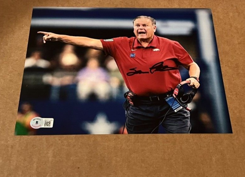 SAM PITTMAN SIGNED ARKANSAS RAZORBACKS 8X10 PHOTO BECKETT BAS 