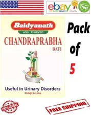 5 x Baidyanath Chandraprabha Bati Tablets 80 Tabs*5 For Urinary Disorders