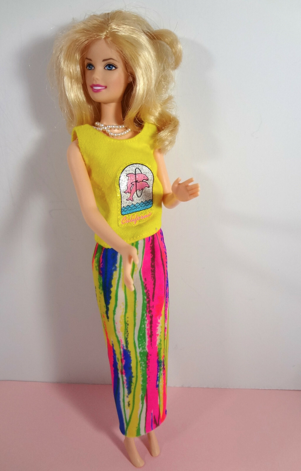 Vintage Barbie Doll Clothes Mod Designed Full Length Skirt Sleeveless