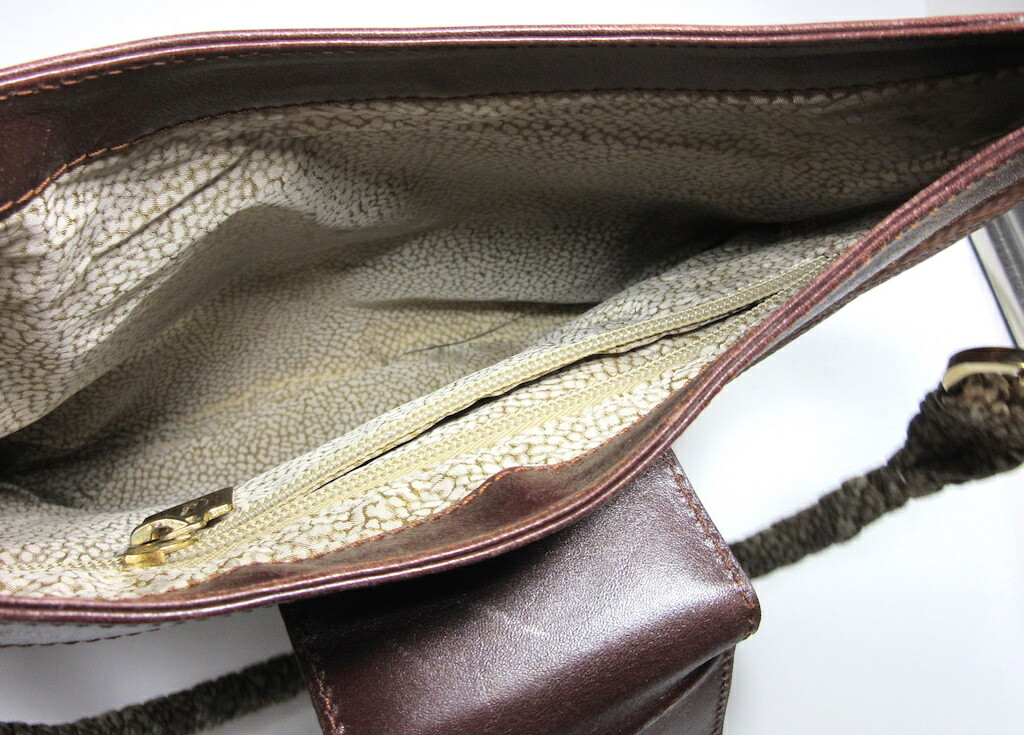 Pristine BORBONESE Slim Hobo BAG Lizard Embossed Leather Redwall Quail Strap Ita — image 6