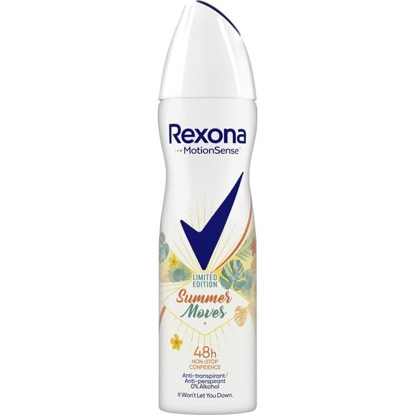 33,28 €/L - Pack de 6 desodorantes en spray REXONA para mujer - movimientos de verano - MotionSense, 48h-150 ml