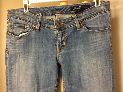 m♥ Seven7 Boot Cut 31x33 Stretch Dark Wash Stretch Low Rise Faded