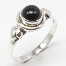 ASK FOR SPECIAL DISCOUNT 925 Stamp Pure Silver BLACK ONYX 8 SZ Superb Girls Ring