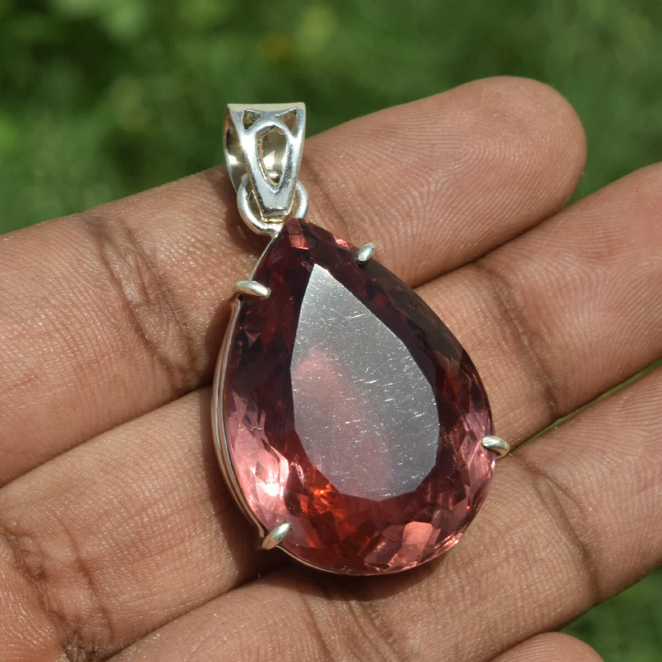 75ct Color-Changing Alexandrite Pear Cut 925 Sterling Silver Pendant Necklace - Image 3 of 4