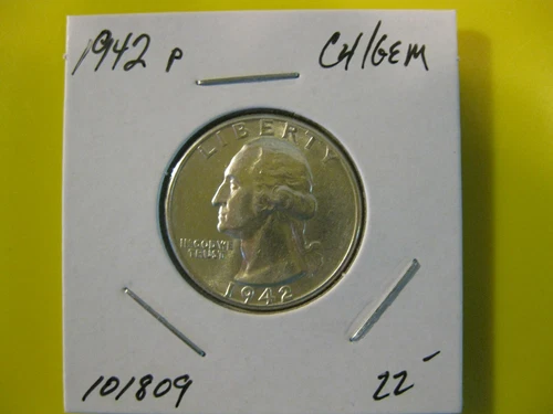 1942 Washington Quarter Dollar Ch/Gem BU+ #101809