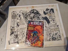 Original art from Over The Edge #4 double page splash Comes with comic book