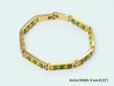 Pulsera Orula en acero inoxidable (Mano de Orula) con baño de oro real de 14 k