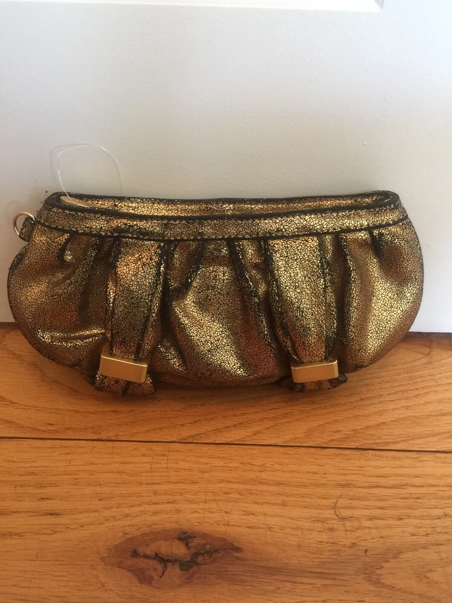 BOTKIER for Target METALLIC CLUTCH EVENING BAG WITH GOLD ACCENTS Bag Purse  9” | eBay