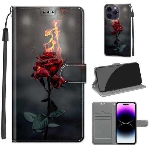 Fire Rose Cover Case For 13 14 15 S22 S23 Huawei Xiaomi Redmi OPPO Sony Google
