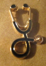  P181 Stethoscope Black Doctor Enamel Brooch Pin Funny Medical Pin
