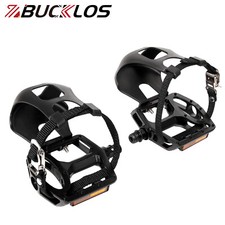 BUCKLOS PD-B329T Toe Clip Toe Cages Pedals for Peloton/Road/Mountian Bike 9/16"
