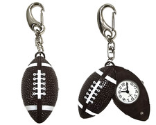 NEW GENEVA 3D BROWN FOOTBALL  KEY CHAIN RING,FOB WATCH