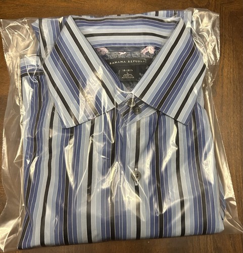 Banana Republic Mens Long Sleeve Button Shirt Large 16-16.5 French Cuff Blue - Picture 17 of 17