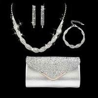 Ladies Chain Evening Rinestone Clutch Party Women CrossBody Shoulder Bag Handbag
