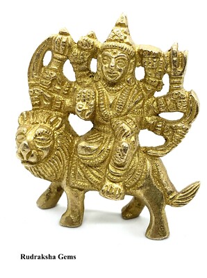 DURGA MATA SHERA WALI VAISHNO AMBE KAALI MAA MESSING STATUE HINDU GOTT POOJA SHAKTI