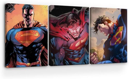 Superman Canvas Wall Art Set of 3 HD Printed & Wooden Framed Wall Art