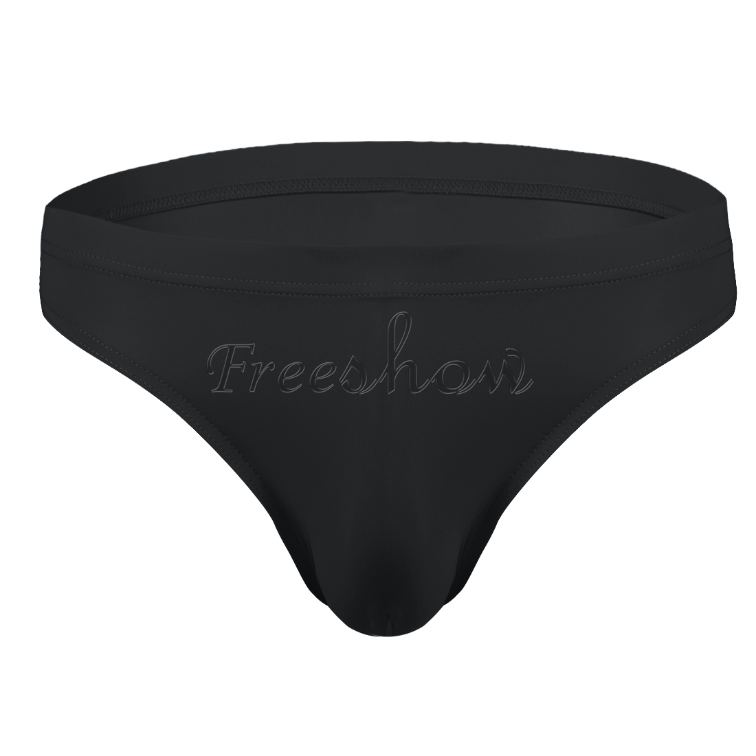 Men's Soft Thong Bikini Briefs – Bulge Pouch, Polyester/Spandex, Size 2XL, Solid Color
