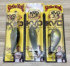 Strike King (Lot Of 3) KVD 1.5F Flat Side Crankbaits, Bass, Free Shipping! NWT!