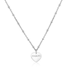 Sagapò Collana Donna Cuore Acciaio Girocollo Micro Sfere Regalo SHAC44 S'agapo